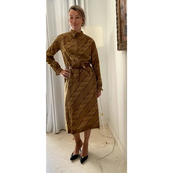 Extremely RARE Vintage Gucci Monogram 1973 Vintage Horsebit Dress RARE - Picture 8 of 10